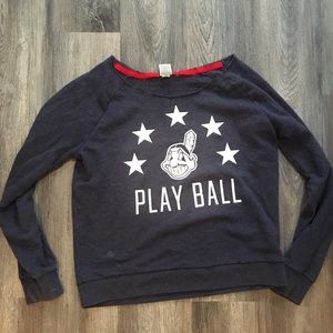 PINK brand Cleveland Indians crew neck sweatshirt